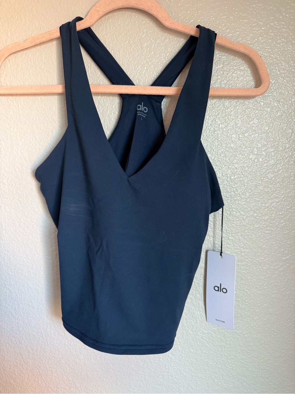 ALO Yoga Navy Cross-Back V-Neck Tank